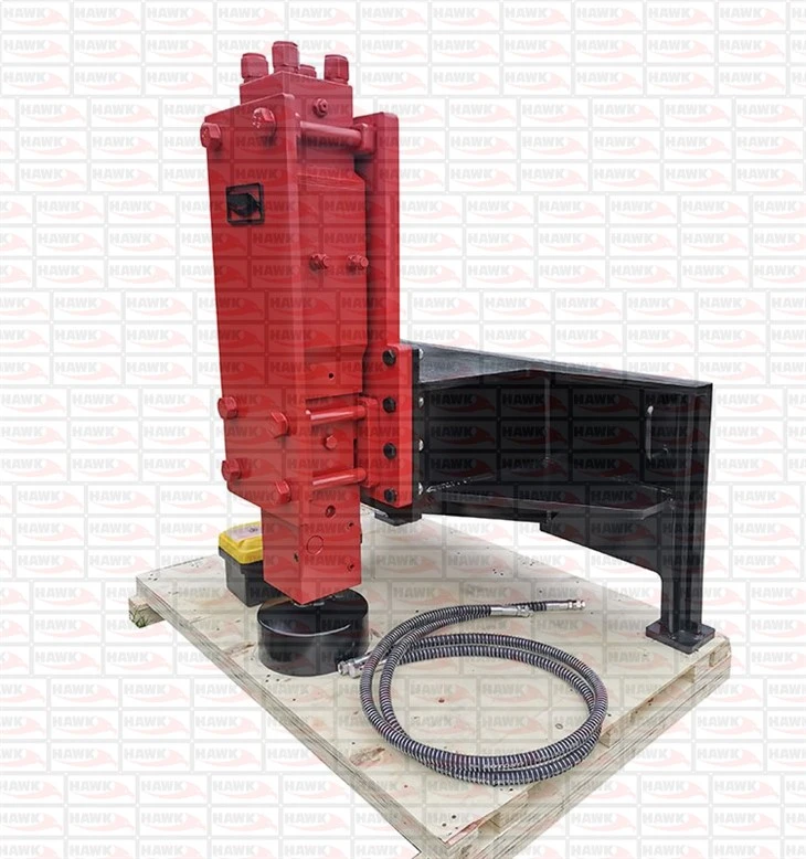 Skid Steer Loader Attached Hydraulic Fence Post Hammer